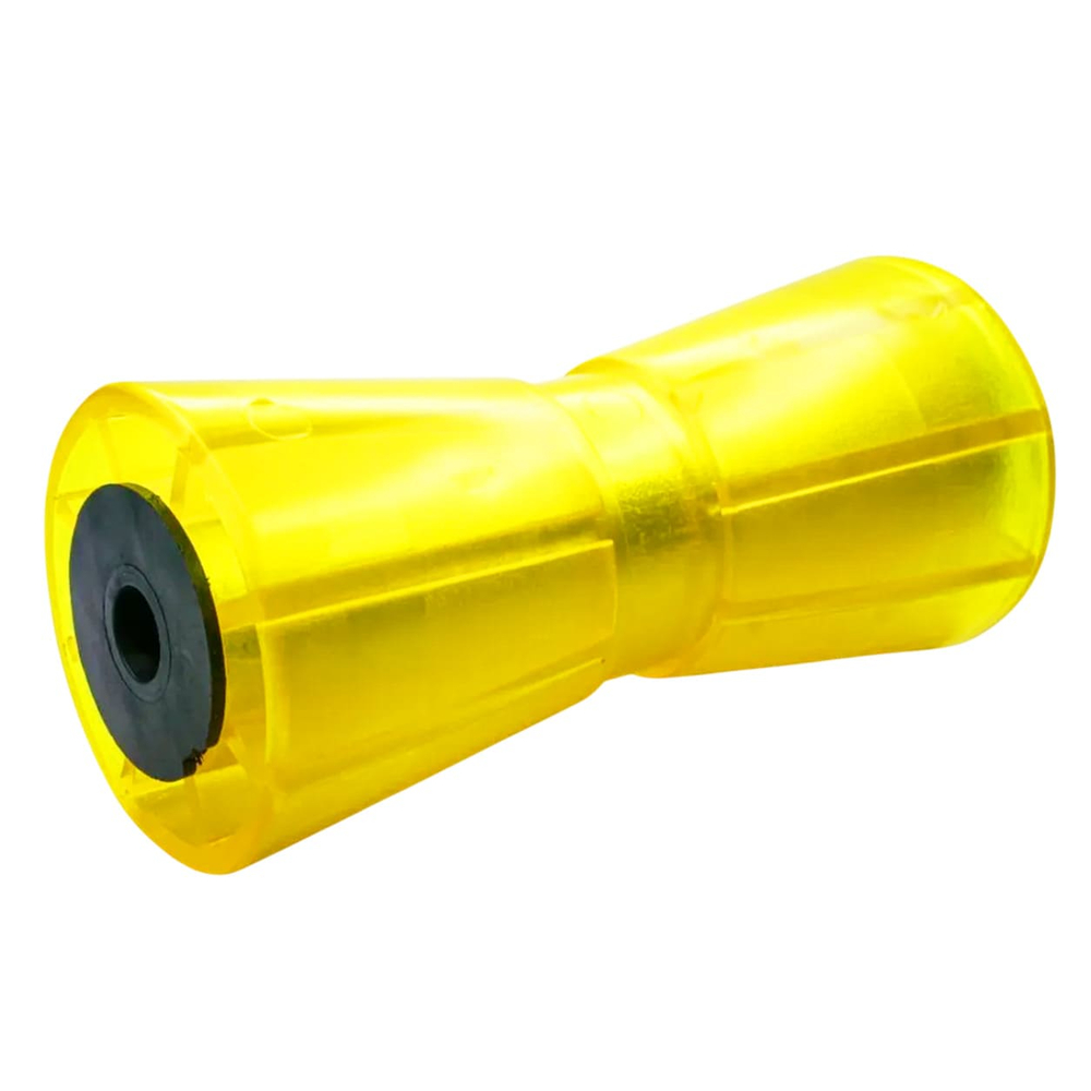 Ролик килевой L=195 мм, D=89/61/17 мм PVC желтый KNOTT