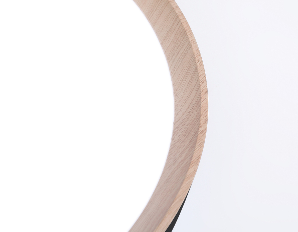 Потолочный светодиодный светильник с пультом FZ1326 BK/LWD черный/светлое дерево IP20 60W 3000-6400K D490*80 (ПДУ ИК)