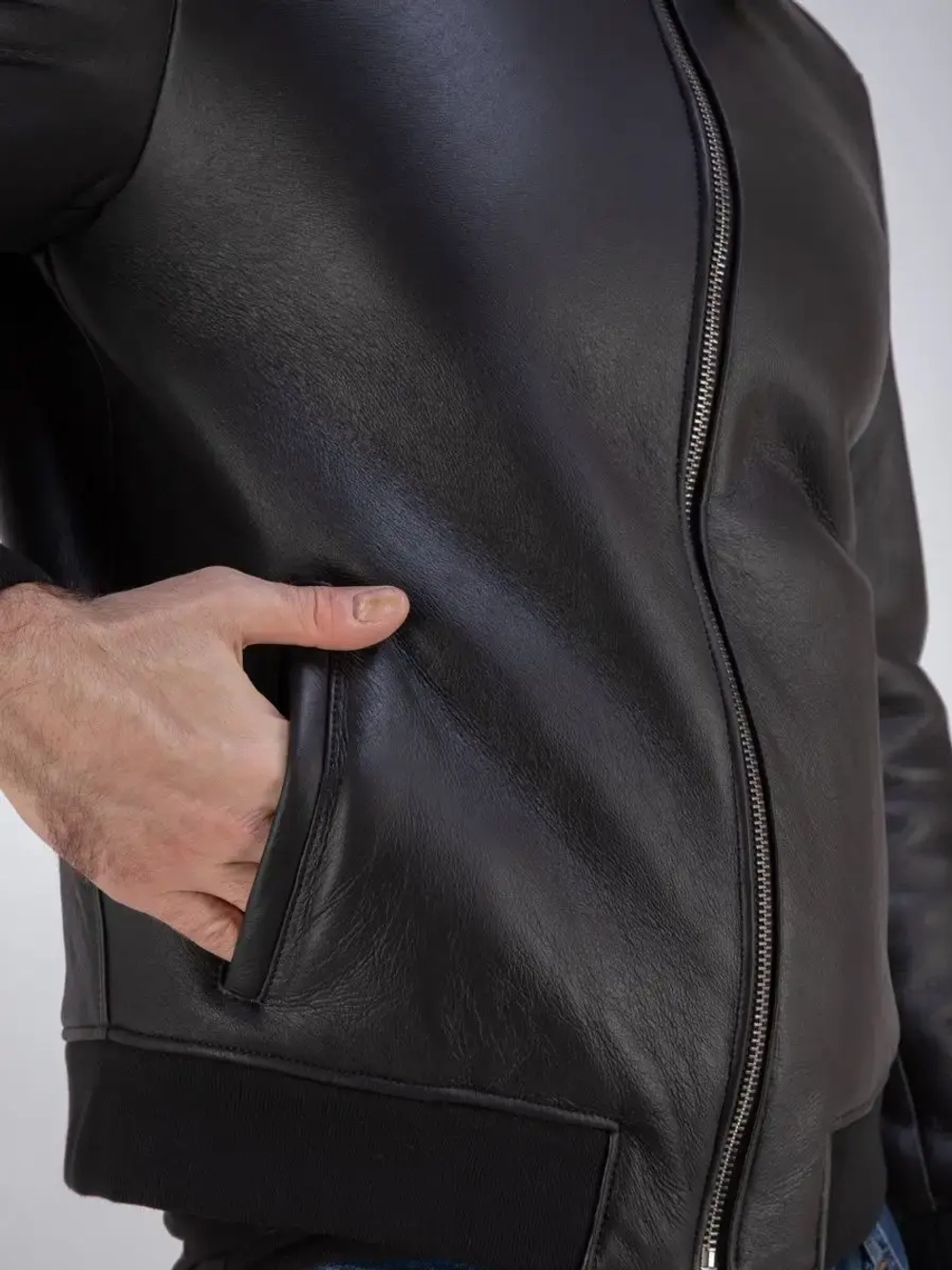 Дубленка мужская натуральная зимняя овчина бомбер Турция