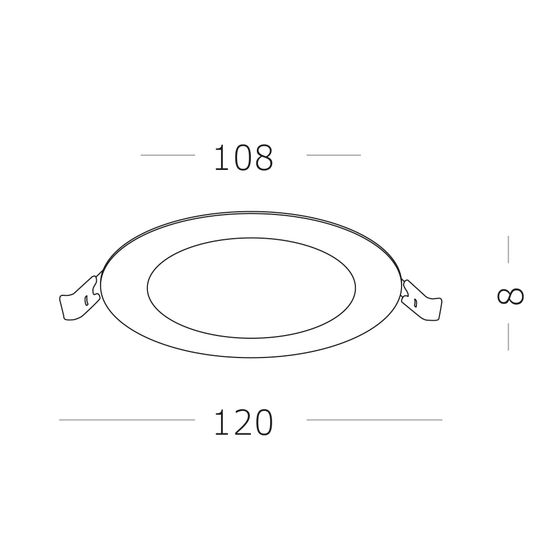 ST209.548.06 Св-к встр. Белый LED 1*6W 4000K 370Lm Ra80 110° IP20 D120xH8 90-265V Встраиваемые светильники