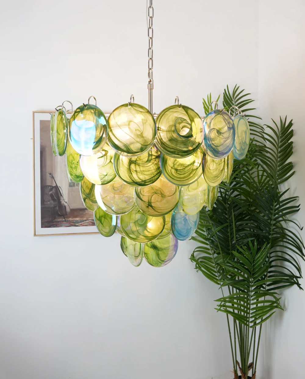 Chandelier design lamp Murano Trigono