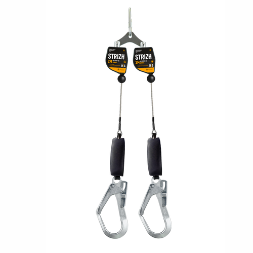 Средство защиты втягивающего типа модель STRIZH (двухплечевой, большой стальной карабин)