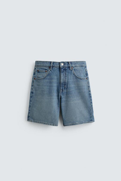 ZARA ДЖИНСОВЫЕ ШОРТЫ REGULAR FIT, ВЫЦВЕТШИЙ СИНИЙ