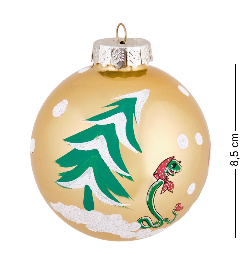Элита НФШ-1714/4 Ел.украшение Шар «Дед Мороз со Змеей» 85 мм