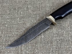 Нож "Скорпион", дамасская сталь, рукоять черный граб мореный