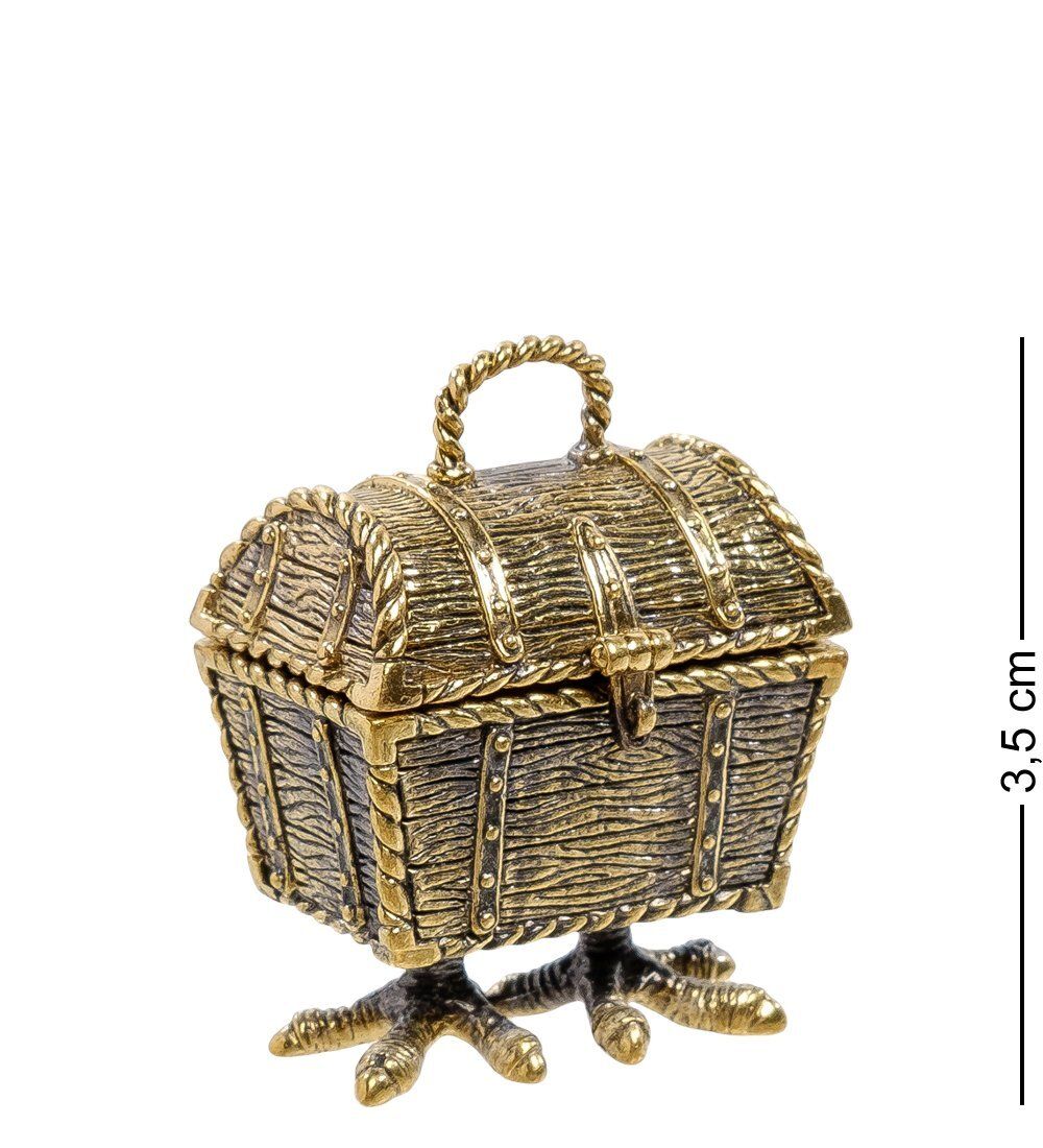 Народные промыслы AM-2202 Фигурка «Сундук на курьих ножках» (латунь, янтарь)