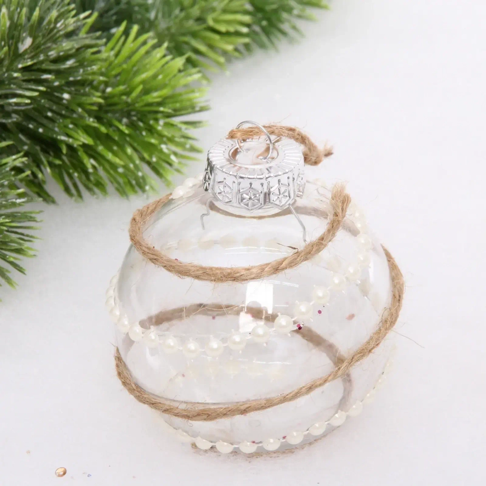 Новогодний шар «Волшебная нежность» 8 см, Бежевый