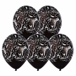 Шар латексный 35см Мрамор (Черный)