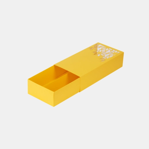 Коробка-пенал "Ромашка" для макаронс в 2 ряда 227*114*55 мм (желтый)