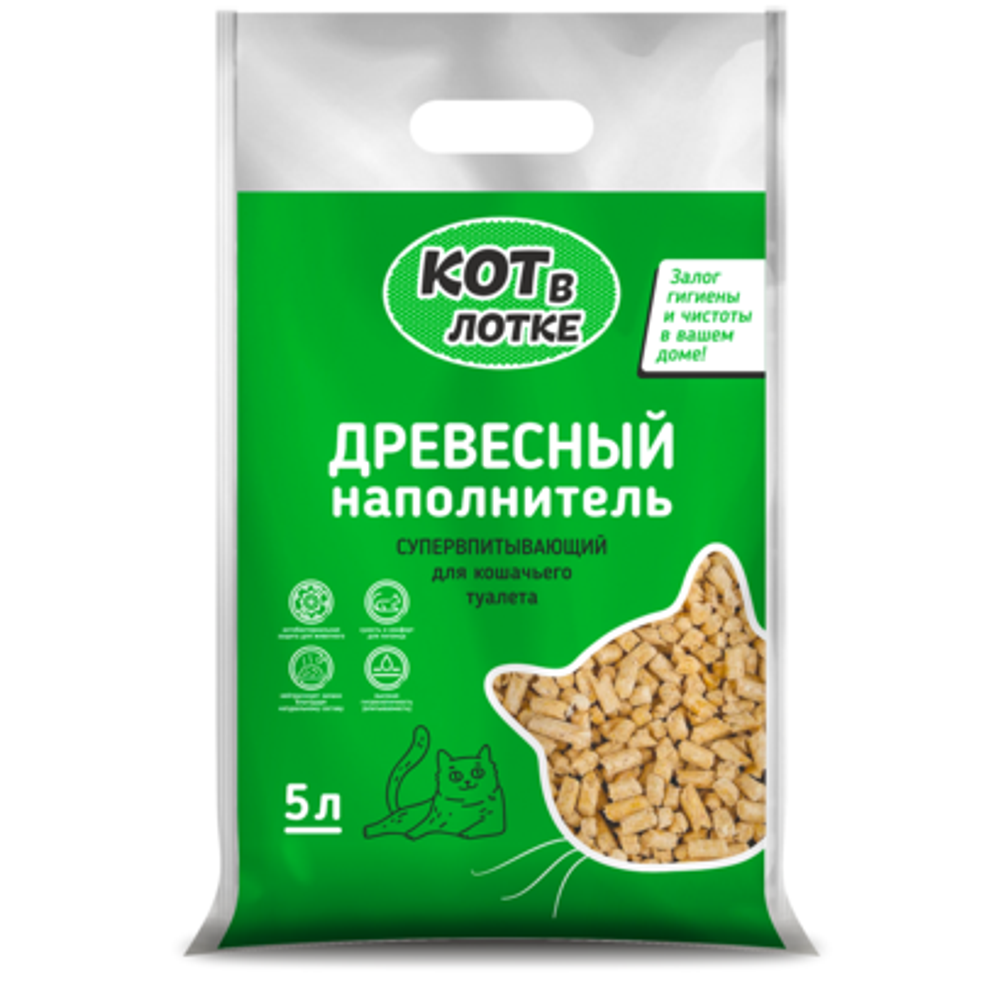 КОТ в лотке наполнитель древесный