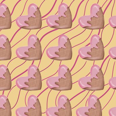 Сладкие сердечки желтый фон