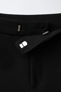 ZARA БРЮКИ-КЛЕШ В СТИЛЕ КОСТЮМНЫХ, ЧЕРНЫЙ