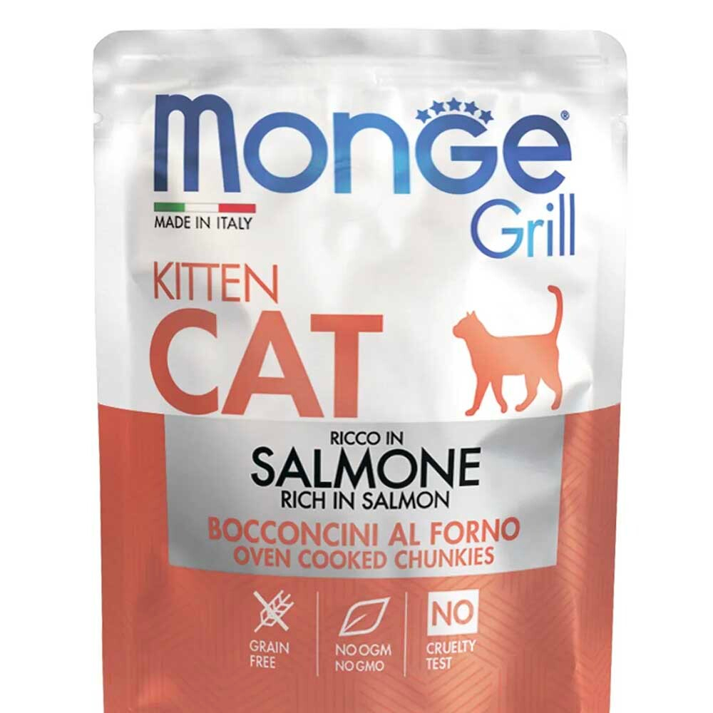 Monge Kitten Grill Pouch (лосось норвежский) 85 г - консервы (пауч) для котят
