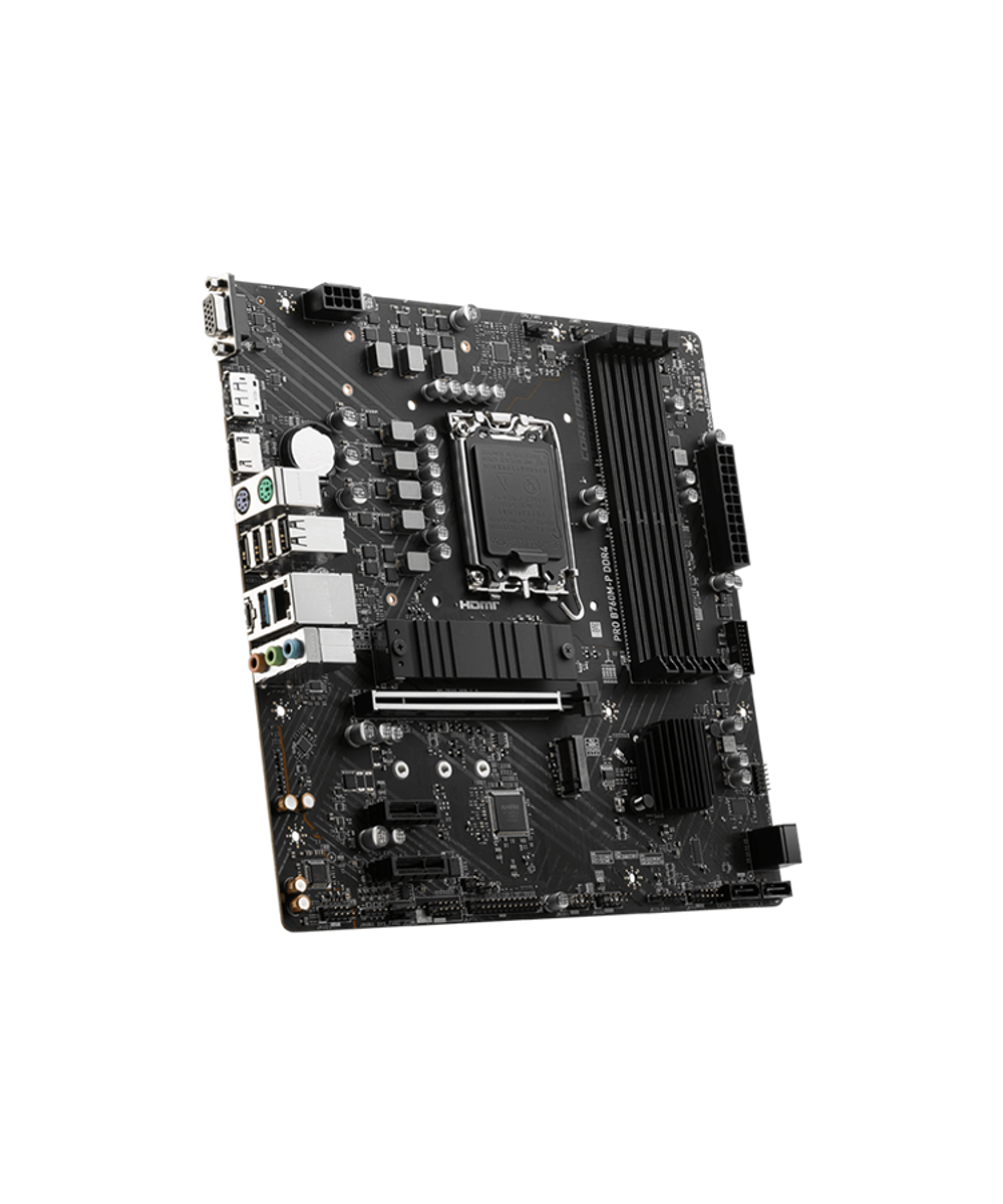 MSI PRO B760M-P DDR4 s1700, Intel B760, 4xDDR4, PCI-Ex16, 4SATA3, 7.1-ch, GLAN, 3 USB 3.2, 1 USB Type-C, VGA, HDMI, DP, mATX, RTL
