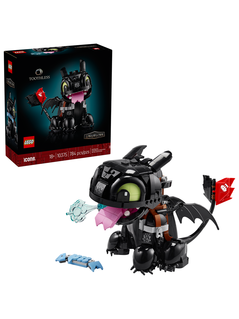 Конструктор Лего Иконс Как приручить дракона Беззубик 10375 | LEGO Icons Toothless 10375 коллекционная 784 детали 18+