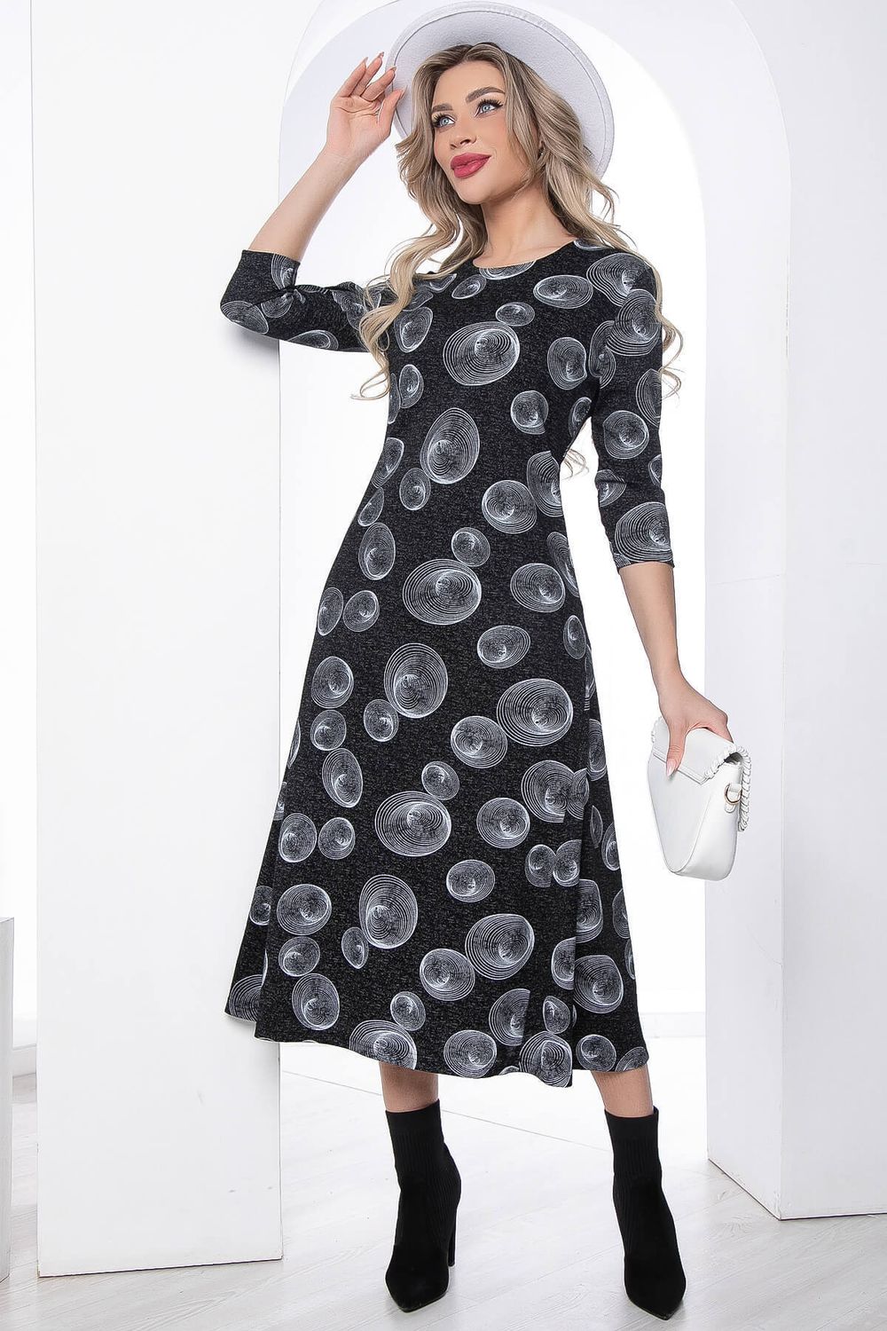 Платье "Идеал стиля" (черное/принт) П8792 LT Collection (Акция)
