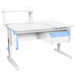 Растущая парта СУТ 25 с задними полками СУТ.15.210 и СУТ.15.240 и навесной тумбой (1200×880 мм)