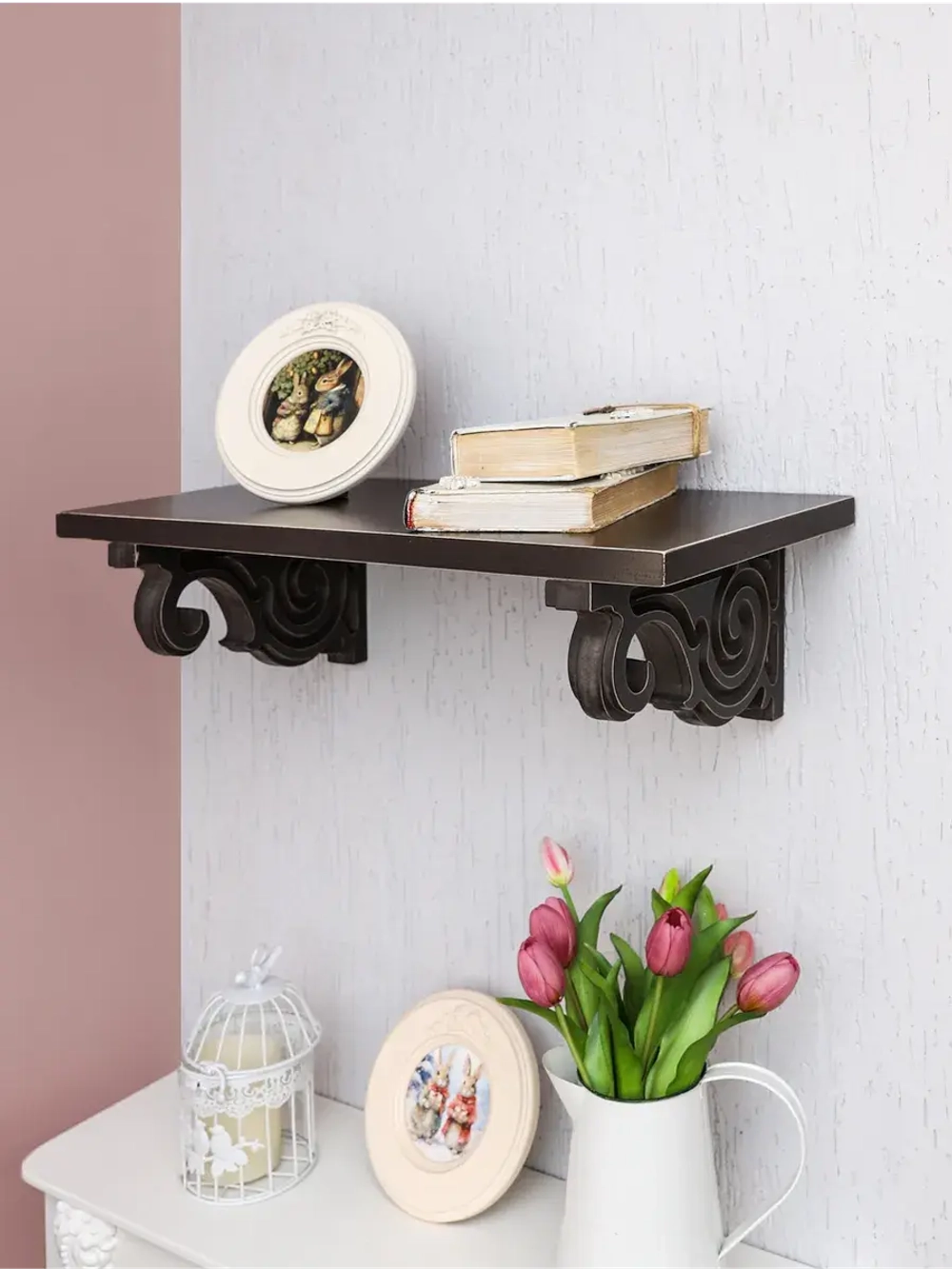 Полка настенная навесная 60*26 см