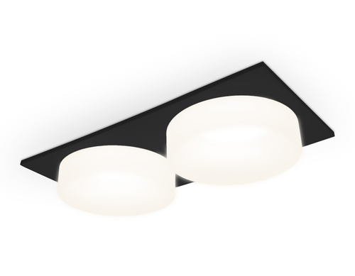 Встраиваемый точечный светильник с акрилом TN1319/2 SBK/FR черный песок/белый матовый GU5.3 182*92*45