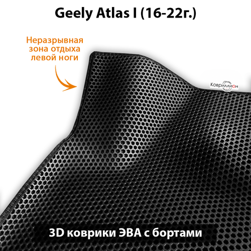 Передние автомобильные коврики ЭВА с бортами для Geely Atlas I (16-22г.)