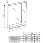 Шкаф зеркальный The Gap 60 фиолетовый Roca ZRU9302751