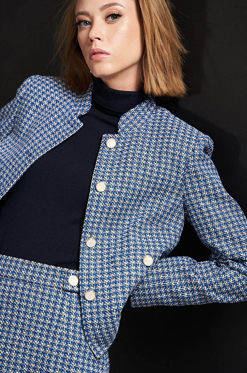 1812 Жакет женский (бежево-синий)