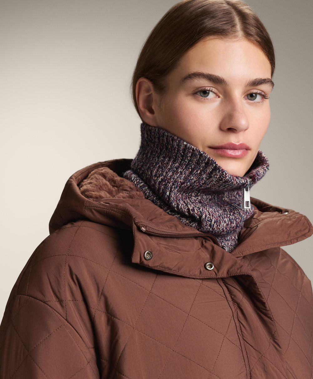 Oysho Длинная утепленная водоотталкивающая куртка FELLEX® с AEROGEL, темно-коричневый