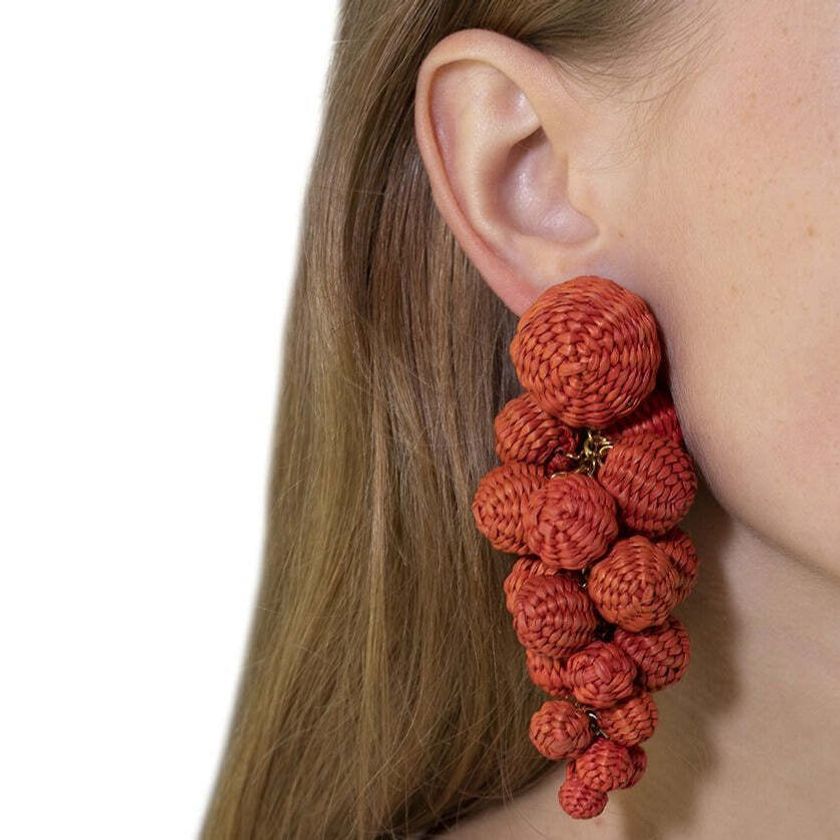 Серьги Иракская Пальма с Каплей – Терракотовые