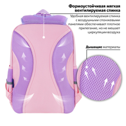 Рюкзак BRAUBERG STAR, 1 отделение, 5 карманов, "Capybara", розовый, 40x29x13 см, 272062