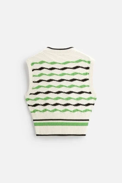 ZARA X HARRY LAMBERT ЖИЛЕТ В ПОЛОСКУ, ЭКРЮ