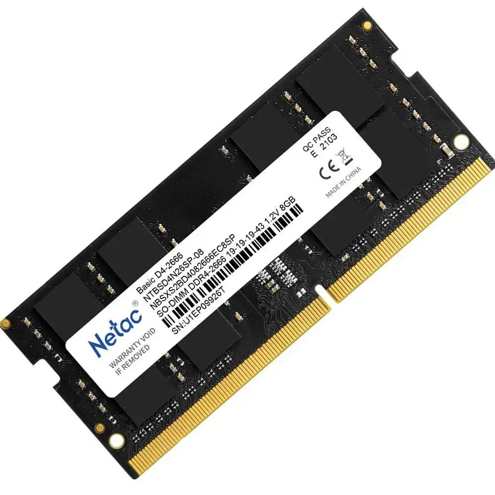 Модуль памяти для ноутбука Netac Basic, NTBSD4N26SP-16, DDR4 SO-DIMM, 16Gb, 2666Mhz, C19