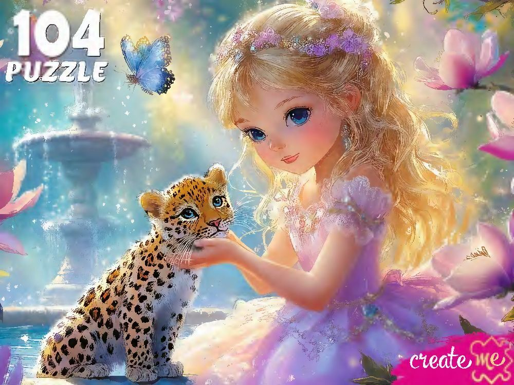Пазлы 104 элемента 270*330см "Принцесса с маленьким леопардом"