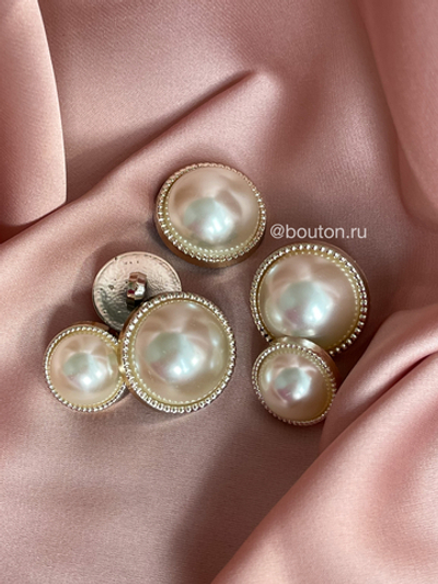 Пуговицы Золото Жемчуг9 пластик