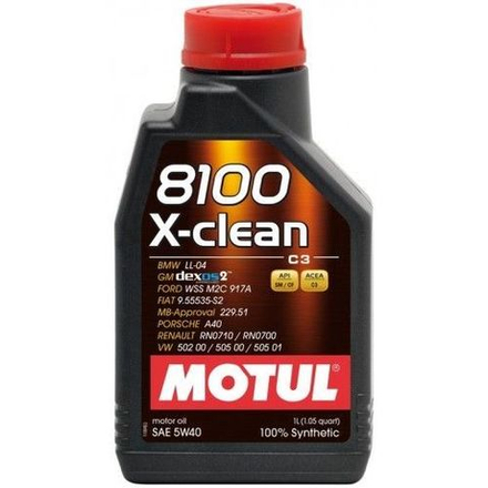 Моторное масло MOTUL 8100 X-Clean C3 5w40 1л