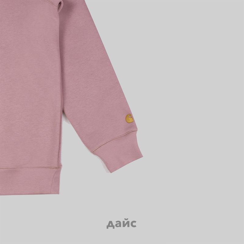 Толстовка мужская Carhartt WIP Chase Sweatshirt артикул:I033660_glassy_pink - купить в магазине Дайс
