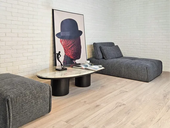 Журнальный стол SC-12, 130х60х38 см, мрамор, дерево