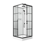 Душевая кабина Niagara Standart ST90/15QR/KL/BKT (90х90х225) низкий поддон(15см),черный,стекло прозрачное,3 места