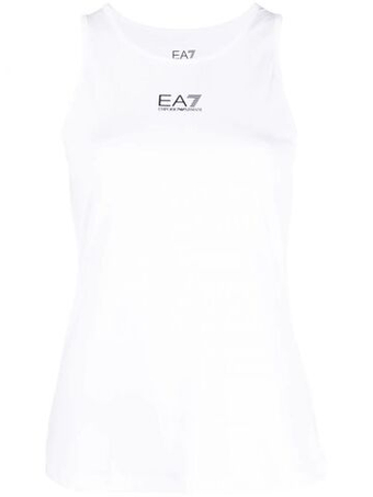 Женский топ теннисный EA7 Women Jersey Tank - белый