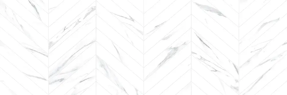 Настенная плитка Alma Ceramica TWU11TOK017 Tokio 200x600 белая глянцевая под камень с орнаментом