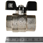 Кран шаровой полнопроходной STOUT - 3/4" (ВР/ВР, PN40, Tmax 150°C, ручка-бабочка черная)