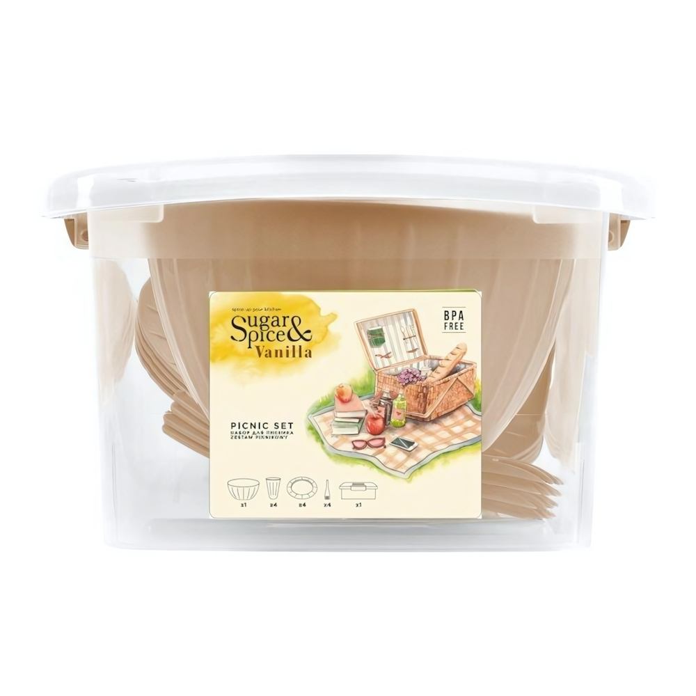 Набор для пикника Sugar&Spice Vanilla на 4 персоны (14 предметов) латте
