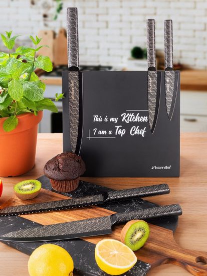 Набор ножей 6 предметов Kamille KM 7636 на магнитной подставке