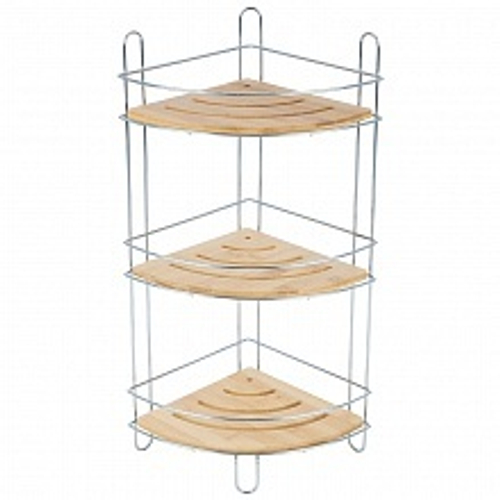 4690408171868Полка трехъярусная BAMBOO-05 (угловая), 19,5*19,5*48,5 см (6/1)