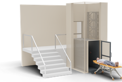 Вертикальный подъёмник для инвалидов модель ДС-01-1-К с кабиной (Для глухих шахт в здании)