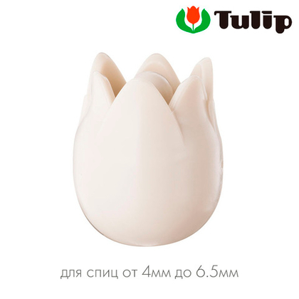 Наконечники для спиц "amicolle" Large, белый тюльпан, 4*6,5мм, Tulip