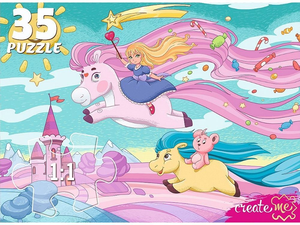 Пазлы 35 элементов 175*250мм. "Пони"