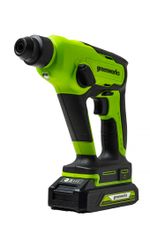 Аккумуляторный перфоратор Greenworks GD24SDS1,3803107UA,24v, 1.2 Дж, АКБ 2 А·ч и ЗУ