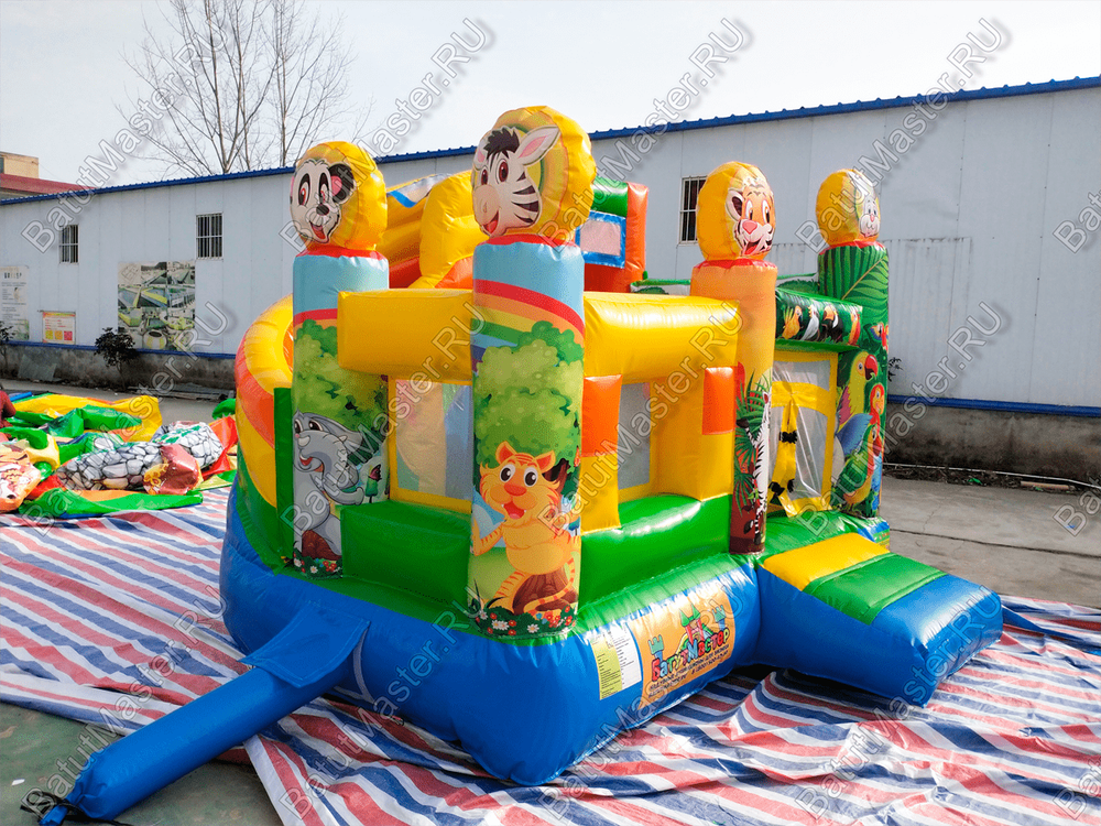 Детский надувной батут "Попугайчики", размер 3,5*3*2,7 м