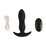 Черная анальная втулка с вибрацией Pinpoint Probe - 14,3 см. (Цвет: черный)