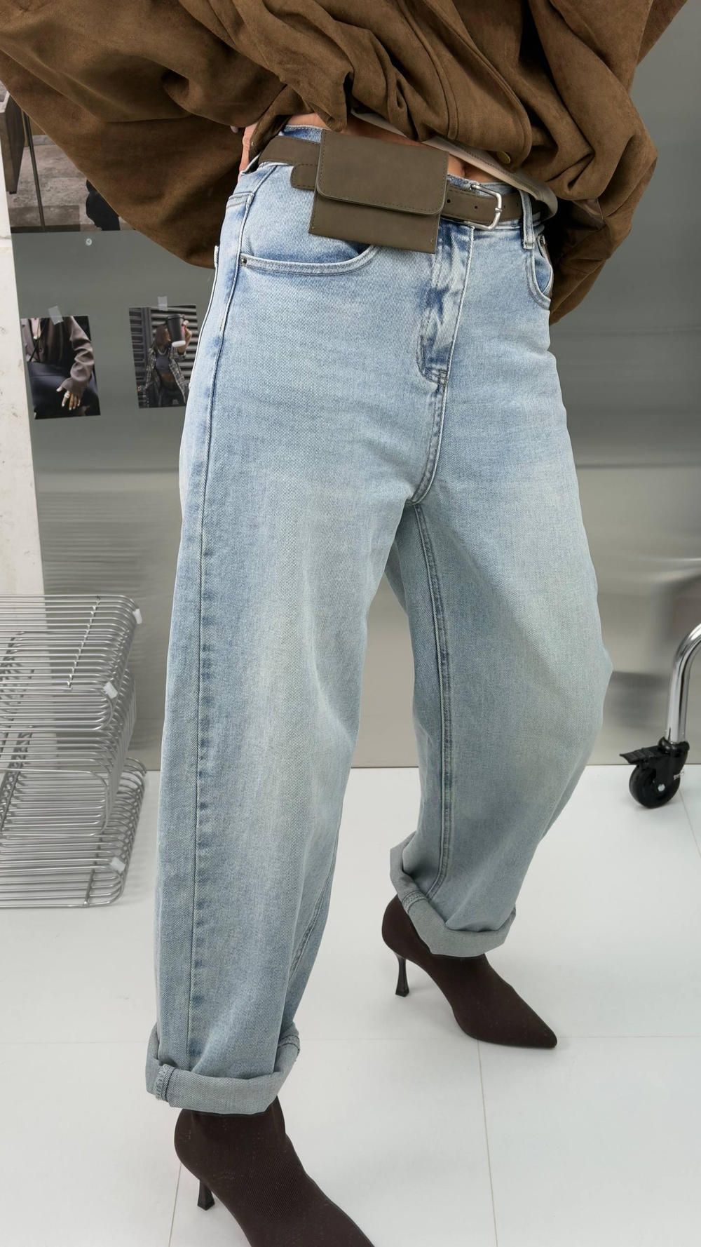 Брюки джинсовые женские арт. 73666 цвет "голубой"